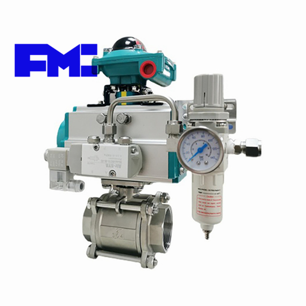 氣動三片式螺紋球閥