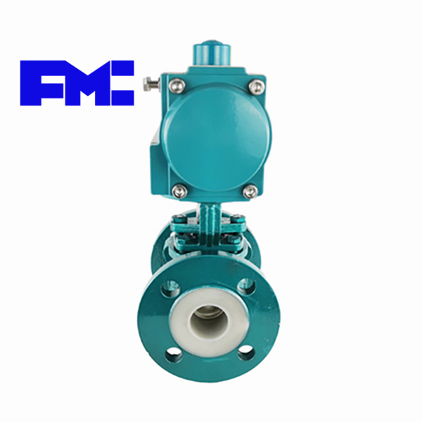 氣動鑄鋼襯氟法蘭球閥